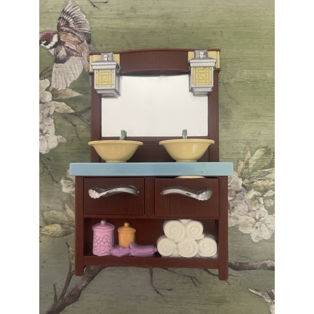 Mattel Fisher Price Loving Family Bathroom Sink Vanity Doll House Furniture 2008
